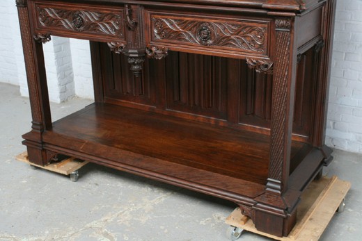 мебель антик - готический кабинет из дуба, 19 век