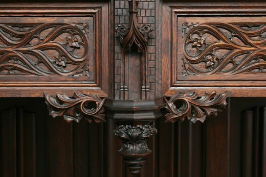 антикварный дубовый кабинет готика, конец 19 века