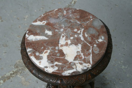 винтажная мебель - пьедестал из ореха и мрамора готика, 19 век