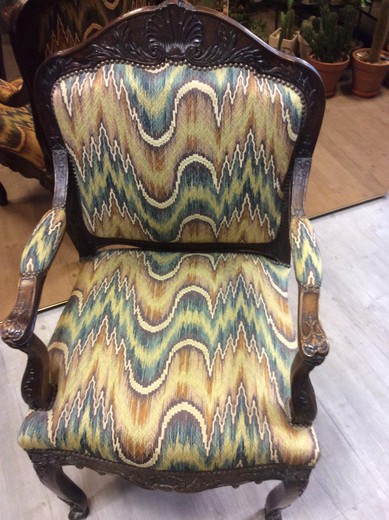 винтажное кресло в стиле людовик 15 из ореха, 18 век