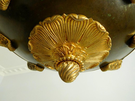 старинная бронзовая люстра ампир, 19 век