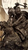 Antique Maison Denier bronze sculpture of the battle scene