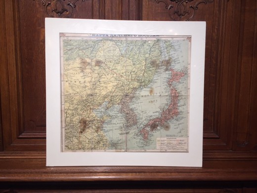 антикварная графика карта дальнего востока, 20 век