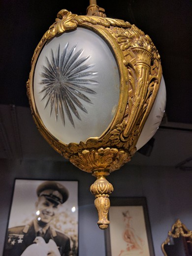 старинный фонарь из бронзы в стиле ар деко, 20 век