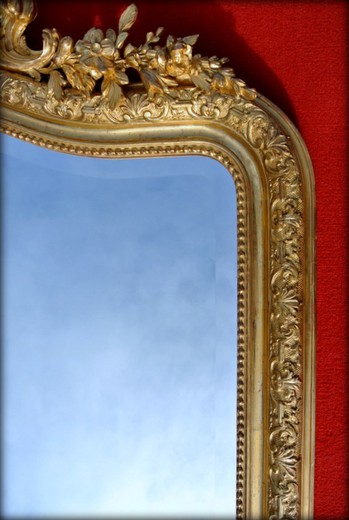 винтажное зеркало эпохи наполеон 3, дерево с золочением