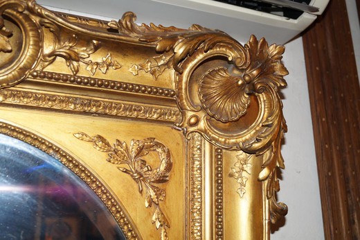 антикварное зеркало регенства из дерева с золочением, 19 век