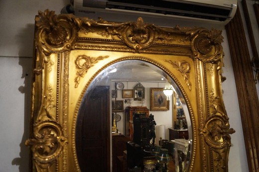 старинное зеркало регенства из дерева с золочением, 19 век