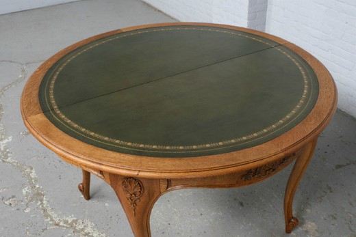 старинный стол с кожей из ореха людовик 15
