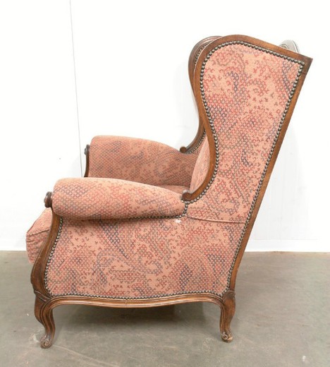 старинное кресло в стиле людовик 15 из ореха, 19 век