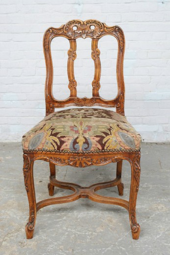 винтажный набор стульев рококо из ореха, 20 век