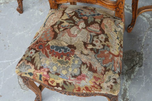 антикварные стулья в стиле луи 15 из ореха, начало 20 века