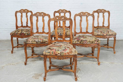 старинные стулья в стиле луи 15 из ореха, начало 20 века
