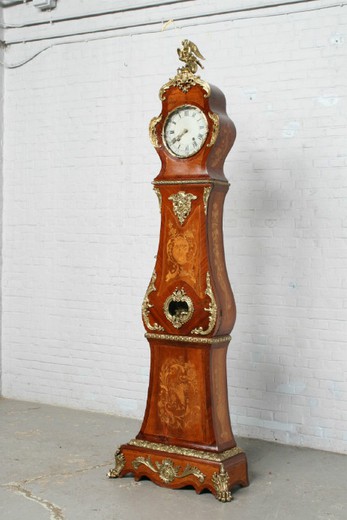 антикварная мебель - напольные часы людовик 15 из палисандра и бронзы, 19 век
