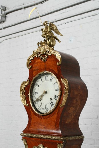 винтажная мебель - напольные часы людовик 15 из палисандра и бронзы, 19 век
