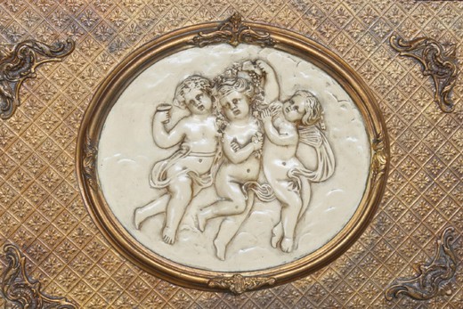 антикварное зеркало в стиле людовик 15 из дерева с золотом, 20 век