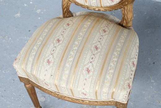 старинная мебель - стулья людовик 16 из дерева с золочением, 20 век