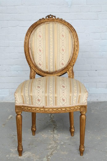 винтажная мебель - стулья людовик 16 из дерева с золочением, 20 век
