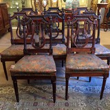 Antique louis XVI lyre chairs set