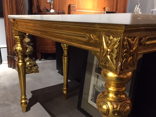 старинная мебель - стол луи 16 из мрамора и золота, 19 век
