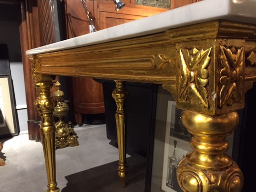 винтажная мебель - стол луи 16 из мрамора и золота, 19 век