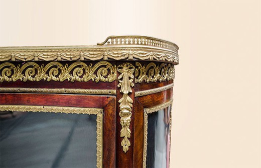 старинная мебель - витрина людовик 16 из ореха, 19 век