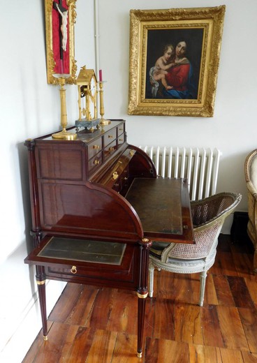 винтажная мебель - письменный стол луи 16 из красного дерева, 18 век