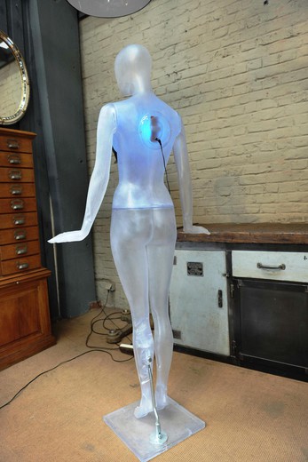 напольный светильник из прозрачной смолы манекен, винтаж, 20 век