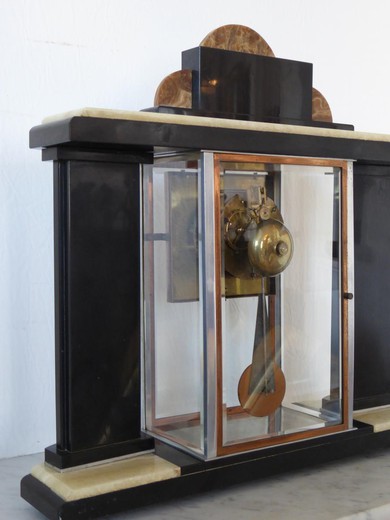 антикварные часы из мрамора и оникса в стиле ар деко, 20 век