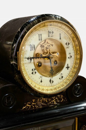 старинный мраморный часовой гарнитур, 19 век