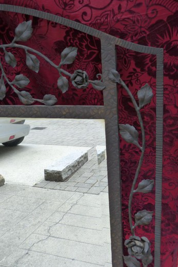 винтажное зеркало из кованного железа ар деко, 20 век