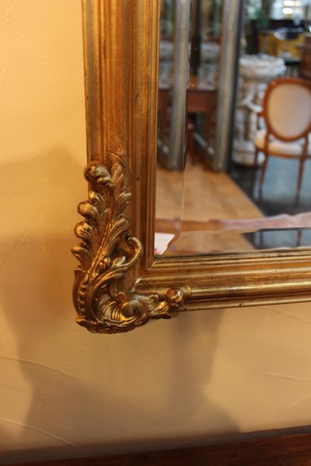 старинное зеркало людовик 15 из гипса с золочением, 19 век