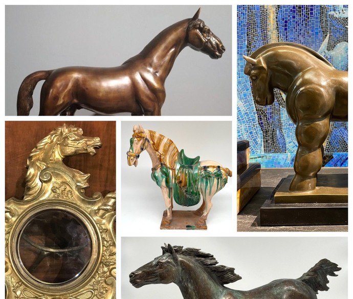 Подарки на Новый год:
антикварные и винтажные скульптуры лошади