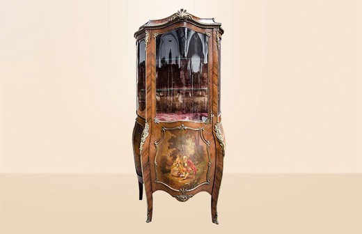 антикварная мебель - витрина наполеон 3 из ореха, 19 век