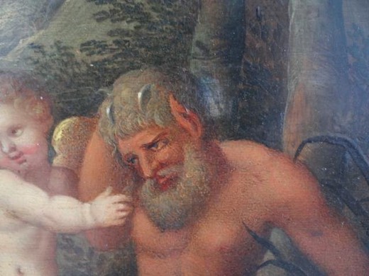 винтажная картина маслом 17 века, мифологическая сцена
