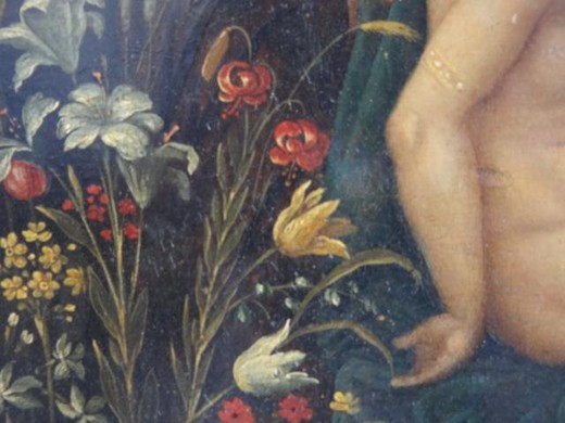 старинная картина с мифологией, 17 век, масло