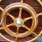 Antique original ship steering wheel