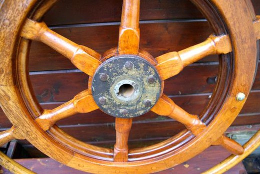 оригинальный корабельный штурвал из дерева, 20 век, антиквариат