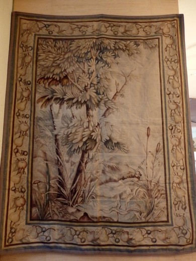 антикварный тканный гобелен на стену, 19 век