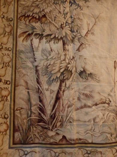 старинный тканный гобелен на стену, 19 век