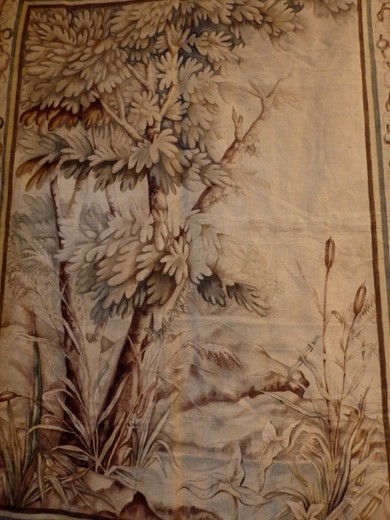 антикварный гобелен из ткани 19 века