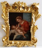 антикварная картина «Мадонна с младенцем»