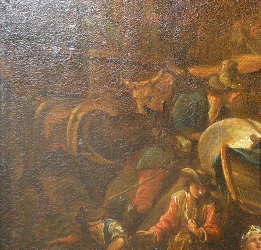 картина 17 века путешественники, антиквариат
