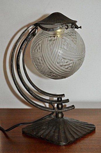 винтажные парные лампы в стиле ар деко из металла и стекла, 19 век