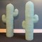 Pair of cactus lamps, glass of murano - c. 1970 attribuated to Poliarte
