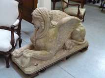 A Pair Of Coloured Marble Sphinxes