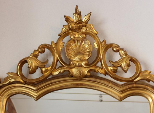 старинные парные зеркала из дерева и золота, 19 век