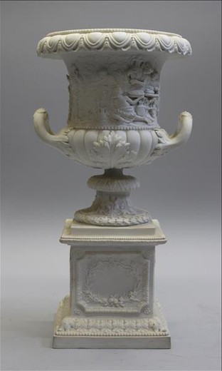 антикварные парные вазы из керамики, 19 век