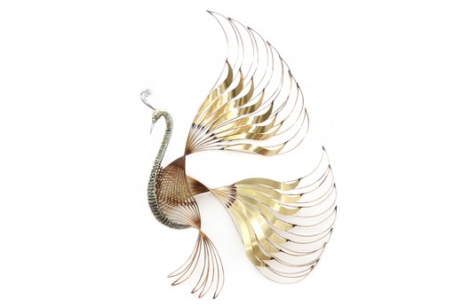 винтажная скульптура феникс из латуни, си жере, 20 век