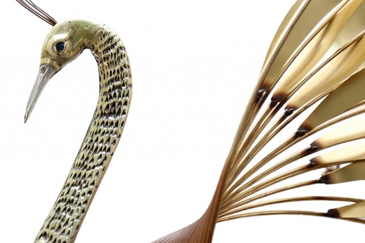 старинная скульптура феникс из латуни, си жере, 20 век