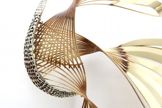 винтажная латунная скульптура феникс, конец 20 века